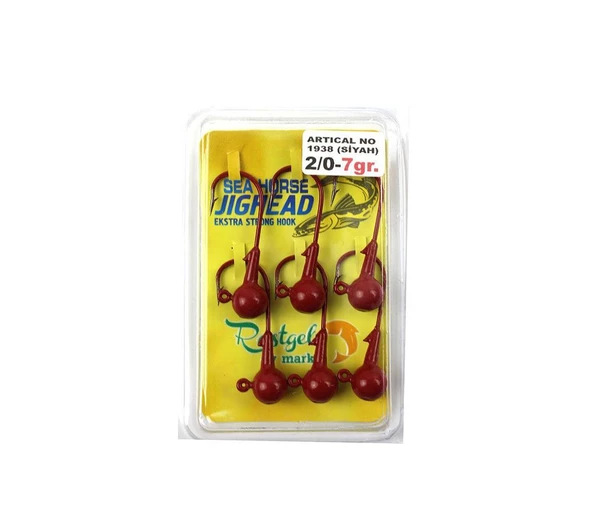 Sea Horse Jighead 2/0 7 Gr 1938 Bln Kırmızı 6 Pcs ürün görseli 1