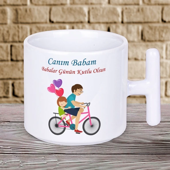 Canım Babam Babalar Günün Kutlu Olsun Yazılı Hediyelik T Kupa Bardak-3 ürün görseli 1