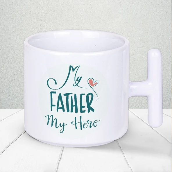 My Father My Hero Yazılı Babalar Günü T Kupa Bardak ürün görseli 1