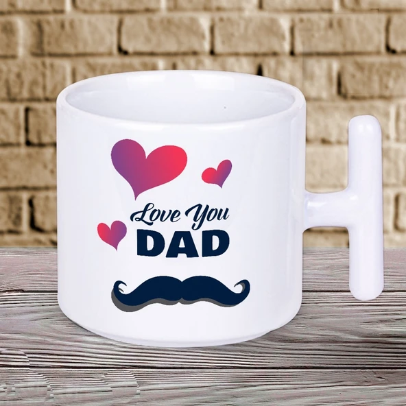 Love You Dad Baskılı Babalar Günü T Kupa Bardak ürün görseli 1