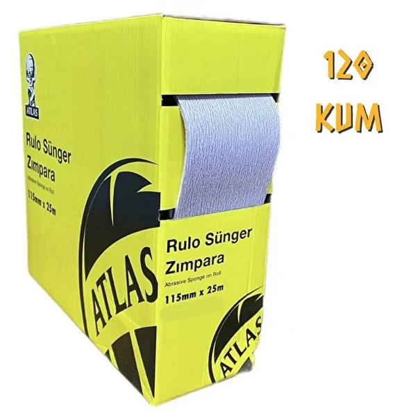 Atlas Rulo Soft Sünger Zımpara 115 Mm. - 25 Mt. - 180 Kum ürün görseli 1