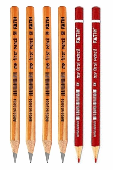 Jumbo Kurşun Kalem ve Kumbo Kırmızı Kalem 6 lı 1 Paket Fatih Jumbo Kalın Kırmızı Başlık Kalemi Üçgen İlk Kalemim ürün görseli 1