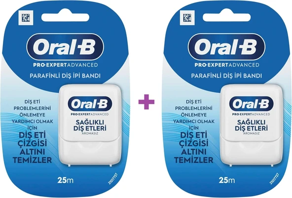 Oral-B Pro-Expert Advanced Parafinli Diş İpi Bandı 25m x 2 ADET ürün görseli 1