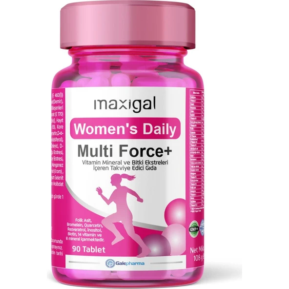 Maxigal Women’s Daily Multi Force Vitamin Mineral 90 Tablet ürün görseli 1