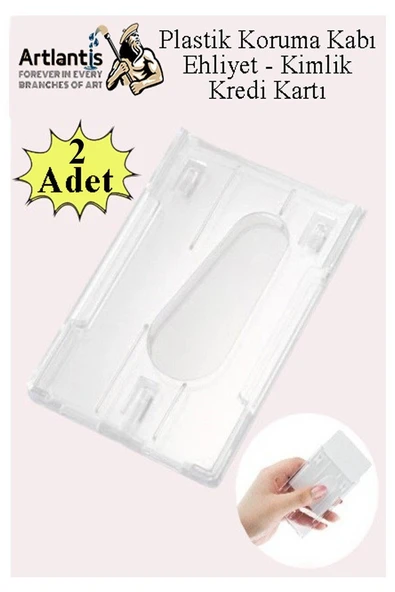 Şeffaf Kart Kılıfı Kimlik Ehliyet Kredi Kartı Koruyucu 2 Adet Pvc Plastik Kart Koruma Kabı ürün görseli 1