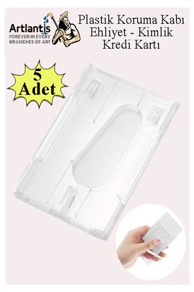 Şeffaf Kart Kılıfı Kimlik Ehliyet Kredi Kartı Koruyucu 5 Adet Pvc Plastik Kart Koruma Kabı ürün görseli 1