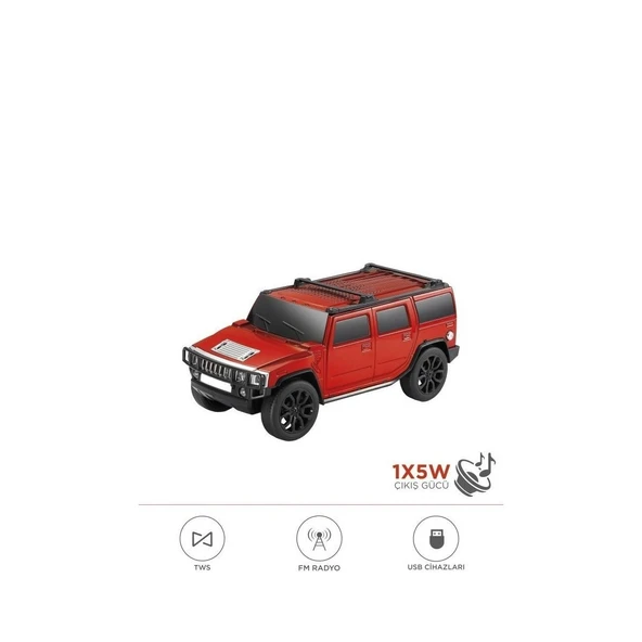 D-48 Jeep Tasarım Usb/tws/fm Bluetooth Hoparlör Speaker ürün görseli 1