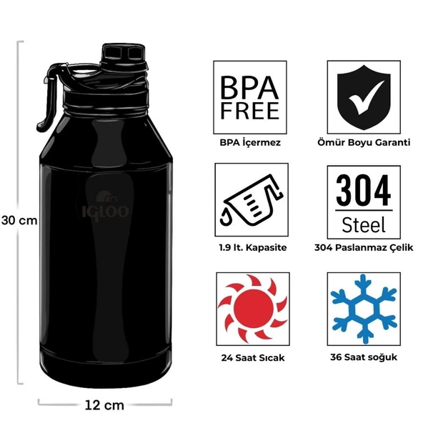 Igloo Sportsman 1.9 Litre Termos Matara - Resim 2