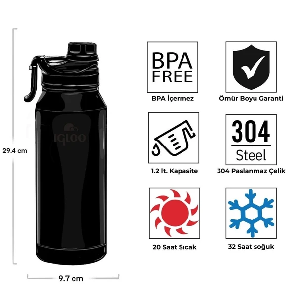 Igloo Sportsman 1.2 Litre Termos Matara - Resim 2