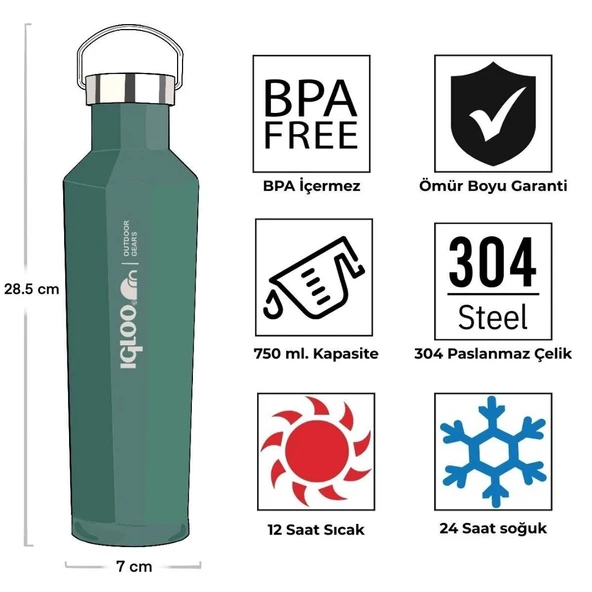 Igloo Pentagon 750ml Termos Matara - Resim 5