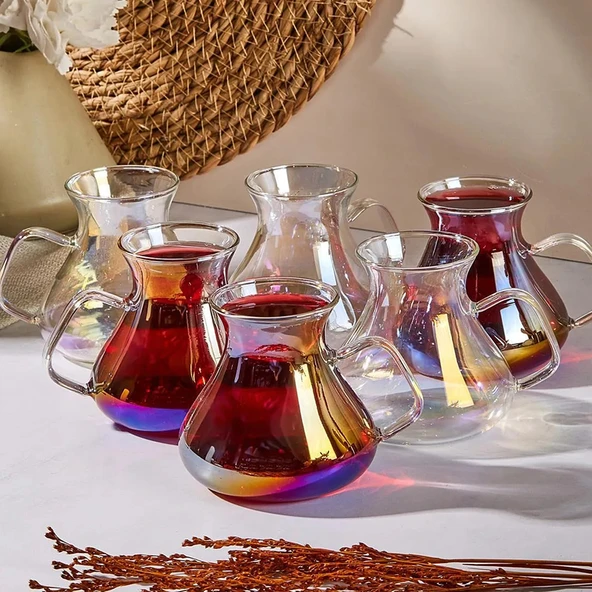 Perotti 16014 Ehl-i Keyf Luster 6'lı 200 Ml Çay Bardağı Seti ürün görseli 1