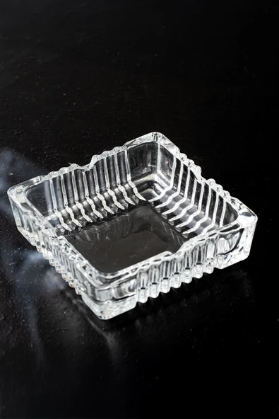 Porsima Klk-02 Kristal Cam Kare Küllük 12x12 Cm Şeffaf Lüks Küllü ürün görseli 1