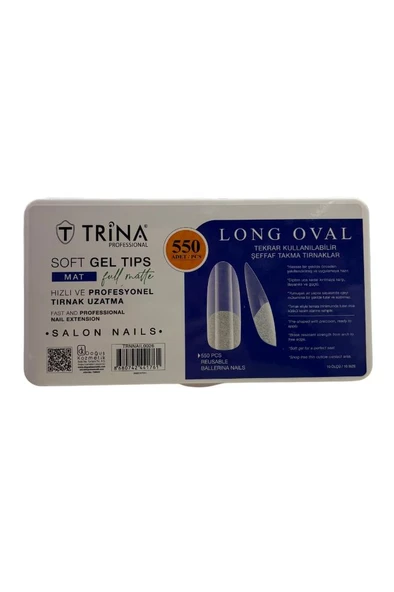 Trina Profesyonel Soft Jel Mat Tırnak 550'li Paket Long Oval ürün görseli 1