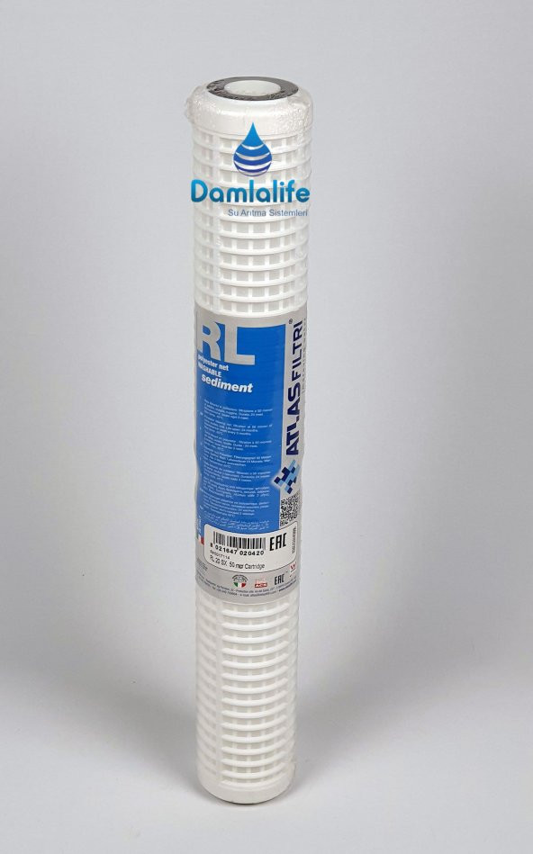 Damlalife Atlas 20'' inç Yıkanabilen 50 Micron Tortu Filtresi Kuyu Suyu yıkanabilir filtre ürün görseli 1