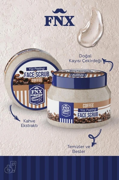 FNX Barber Face Scrub 500 Ml Kahve - Resim 2