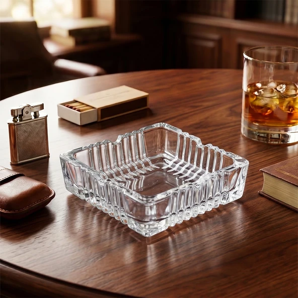 Porsima Klk-02 Kristal Cam Kare Küllük 12x12 Cm Şeffaf Lüks Küllü ürün görseli 1
