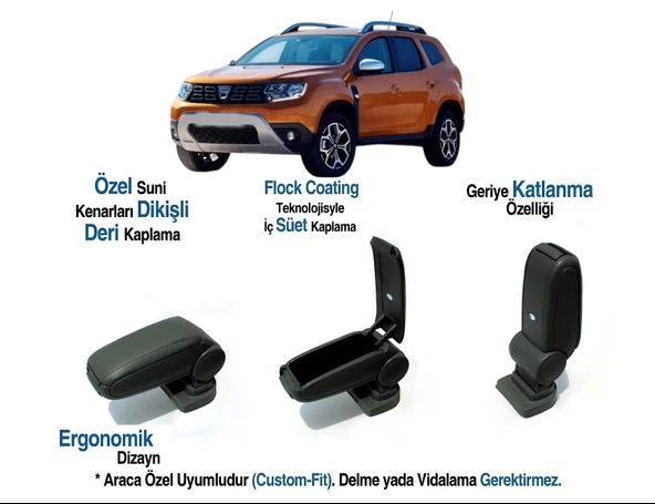 DUSTER  ARACA ÖZEL KOL DAYAMA VİDASIZ KOLÇAK 2018 2019 2020 2021 2022 2023 2024 ürün görseli 1