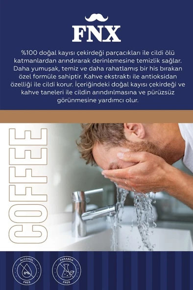FNX Barber Face Scrub 500 Ml Kahve - Resim 3