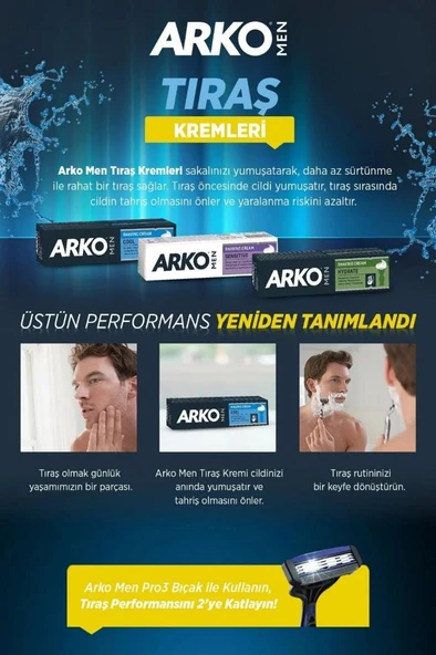 Arko Men Tıraş Kremi 90 Gr Cool - Resim 2
