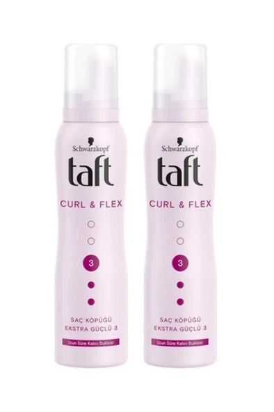 Taft Curl&Flex Saç Köpüğü 3 Numara Uzun Süre Kalıcı Bukleler 150 Ml 2 Adet ürün görseli 1