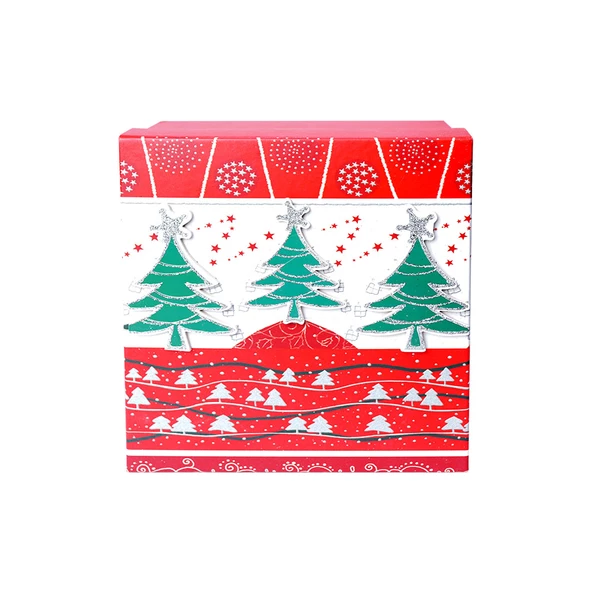Yılbaşı Çam Ağacı Motifli Hediye Kutusu 10x7 cm ürün görseli 1