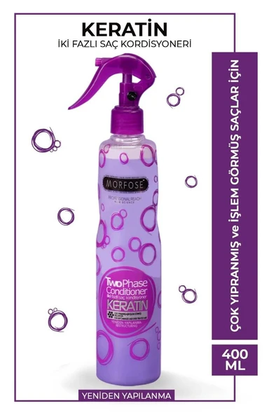 Morfose Keratin İçerikli Çift Fazlı Fön Suyu 400 Ml Mor ürün görseli 1