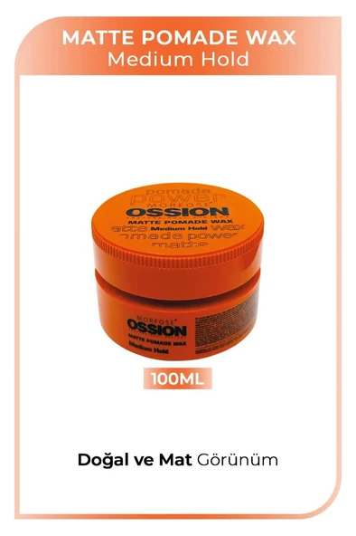 Ossion Wax 100 Ml Matte Pomade - Resim 3