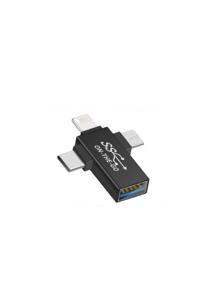 silabor 3 in 1 OTG USB 3.1 Type-C Lihting USB Type-B Çevirici Dönüştürücü ürün görseli 1