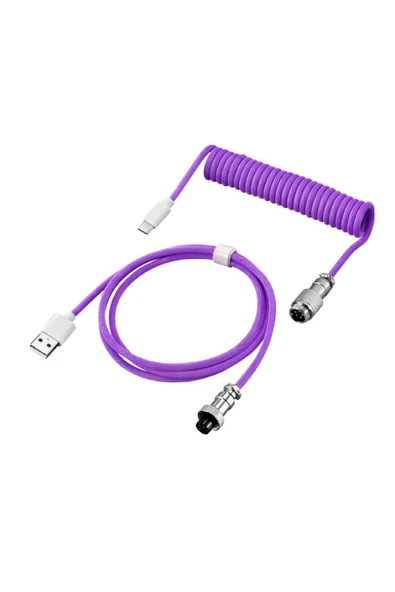 silabor Coiled Kablo, Sarmal Kablo, Mekanik Klavye Kablosu, Type C Usb Kablo [Oyuncu Klavyesi Kablosu] ürün görseli 1