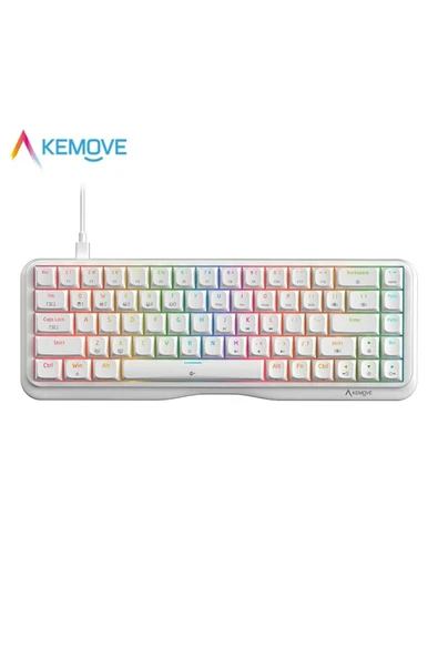 silabor Kemove K68SE Mekanik Beyaz Klavye Kırmızı Switch ürün görseli 1