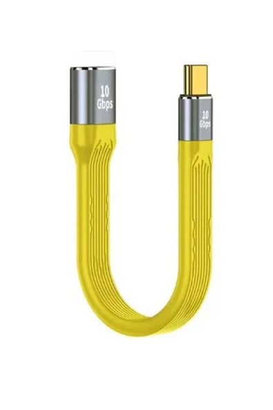 silabor USB Dişi To Type-C Kablo 10 GBPS USB Type Kablosu 100W Pd Hızlı Şarj Kablosu - Sarı C-3 10 Cm ürün görseli 1