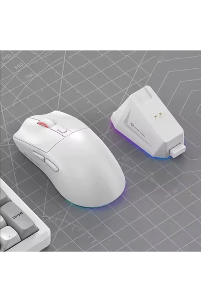silabor Dark Alien X1 Light Tri Mode Wired Wireless Gaming Mouse Uyumlu  PAW3311 59 Gram Şarj İstasyonu ürün görseli 1