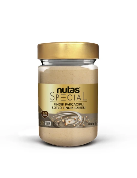 Nutas Special Fındık Parçacıklı Sütlü Fındık Ezmesi - %70 FINDIK - 350g Cam Kavanoz ürün görseli 1