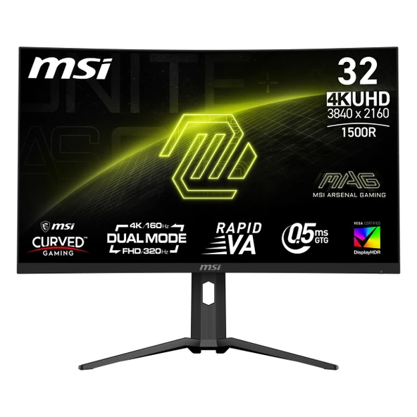 MSI MAG 321CUPDF 31.5" 160Hz 0.5Ms HDMI+DP+USB-C HDR UHD FreeSync VA Curved Vesa Monitör ürün görseli 1