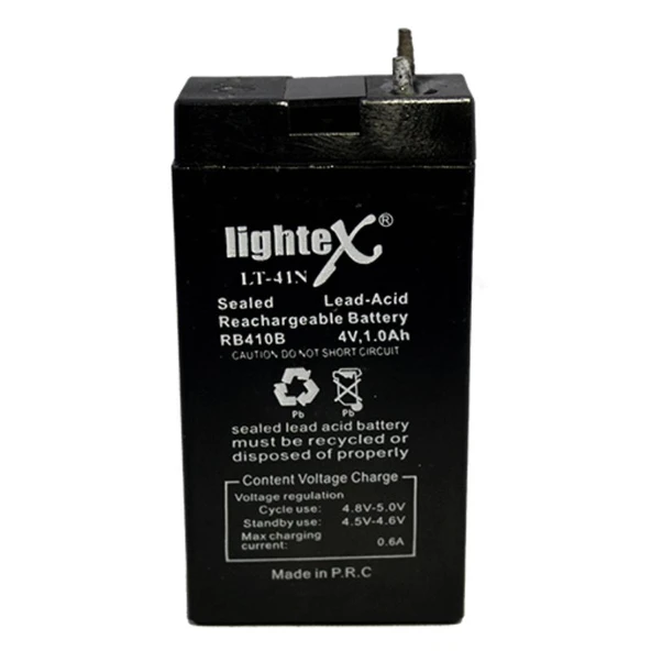 Lightex LT-41N 4Volt 1Amper Akü 65x22x35mm ürün görseli 1