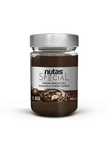 Nutas Special Fındık Parçacıklı Kakaolu Fındık Ezmesi - %60 FINDIK - 350g Cam Kavanoz ürün görseli 1