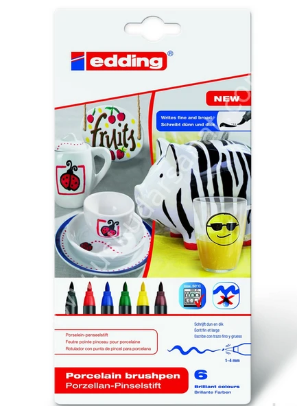 Edding 4200 Standart Renkler 6'lı Set Porselen Kalemi ürün görseli 1