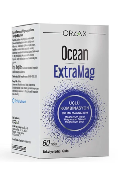 Orzax Ocean ExtraMag Üçlü Magnezyum Kombinasyonu 60 Tablet ürün görseli 1