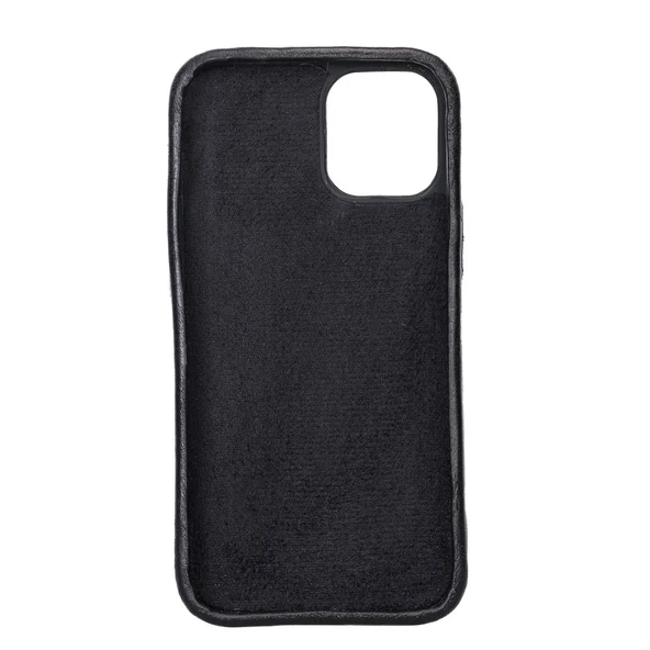 Apple iPhone 12 mini Uyumlu Deri Arka Kapak ROCK RST1 Siyah ürün görseli 1