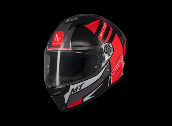 KASK MT STINGER TRON B15 PARLAK SİYAH/KIRMIZI ürün görseli 1