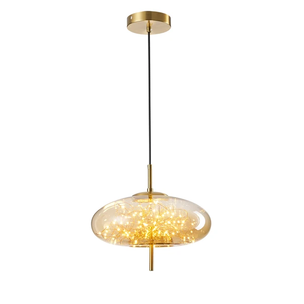 Zuna  10 Watt 3000K Eskitme Bal Camlı Tekli Peri Led Sarkıt Avize ürün görseli 1