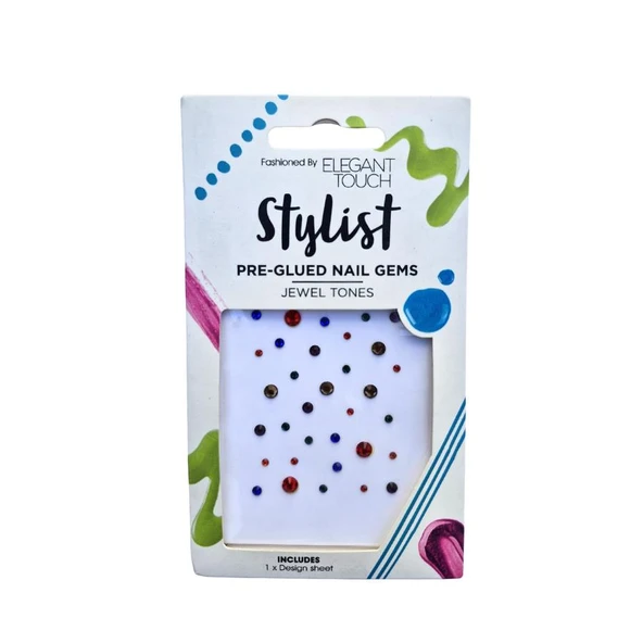 Elegant Touch Jewel Tones Yapışkanlı Tırnak Taşları – Renkli Kristaller ürün görseli 1