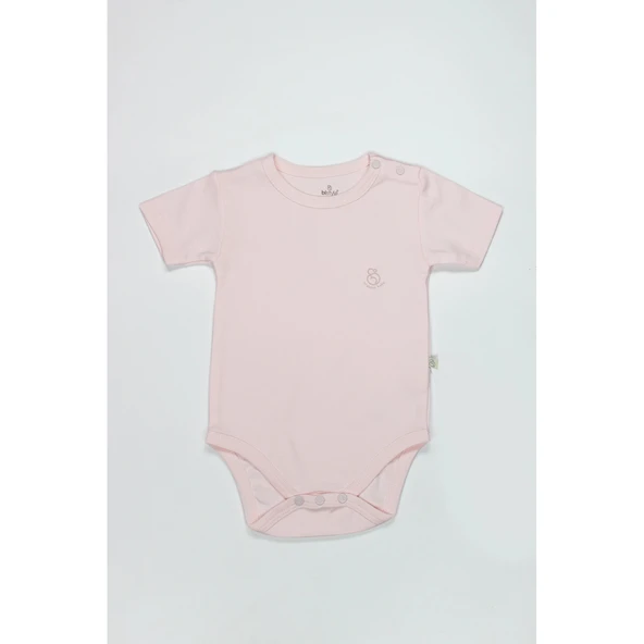 Bistyle Organik Natural Basic Style Yarım Kol Body Bs17103 Pembe ürün görseli 1