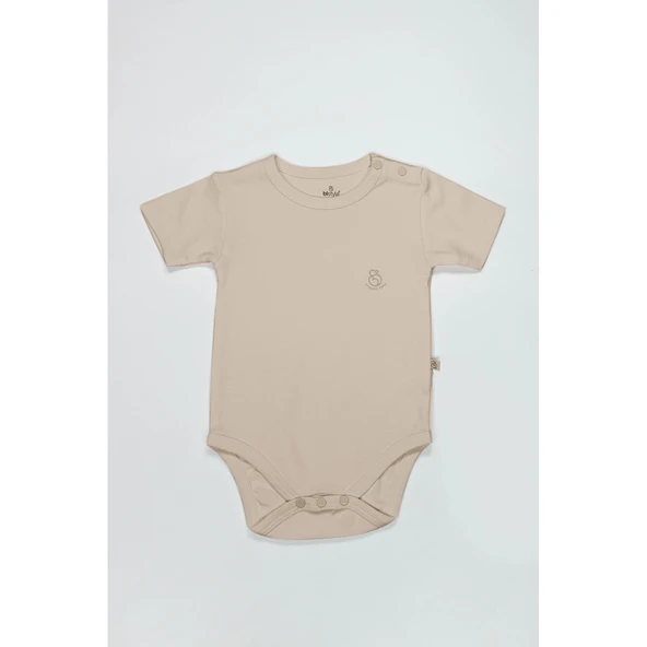 Bistyle Organik Natural Basic Style Yarım Kol Body Bs17103 Bej ürün görseli 1