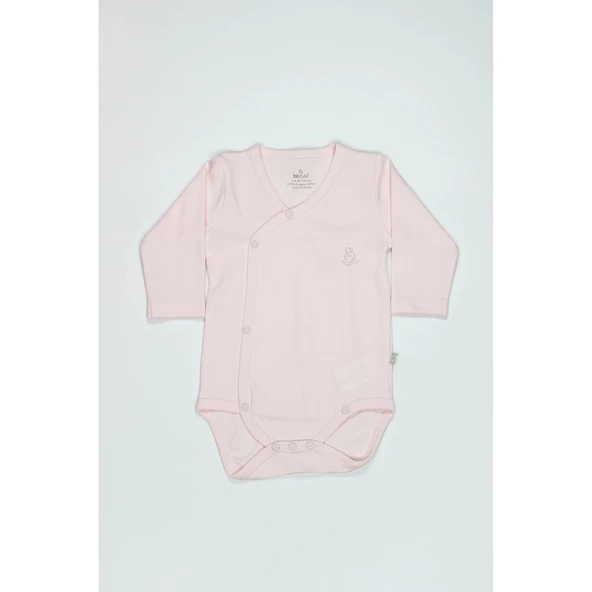 Bistyle Organik Natural Basic Style Kruvaze Uzun Kol Body Bs17102 Pembe ürün görseli 1