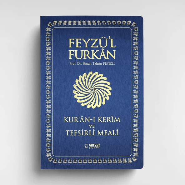 Feyzü'l Furkan Kur'ân-ı Kerîm ve Tefsirli Meali (Büyük Boy - Mushaf ve Meal - İNCE CİLT) LACİVERT ürün görseli 1
