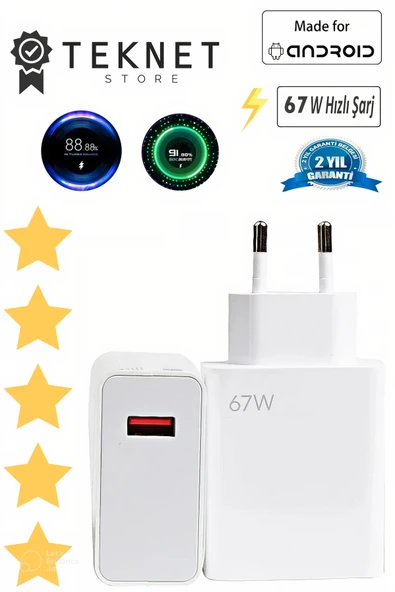 Xiaomi Redmi Note 13 Pro / 13 / 12 Pro / 12 / 11 / 11 Pro Uyumlu 4g Turbo Şarj Aleti Adaptörü 67watt ürün görseli 1