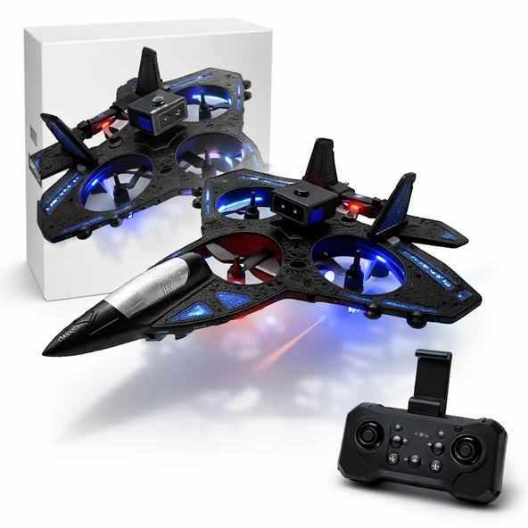 D20 Kameralı Wifi App Uçan Jet Drone Gyro Stabilize Engel Kaçınmalı Uzaktan Kumandalı Akıllı Köpük Uçak ürün görseli 1