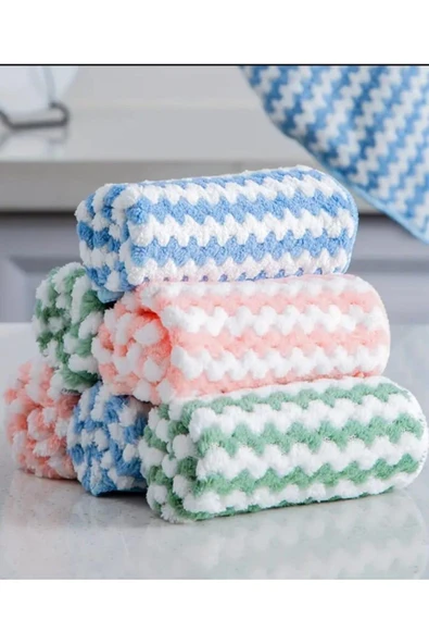 MODELHOME 3 Adet Mikrofiber Temizlik Bezi Waffle Mutfak Bezi Polar Mercan Temizlik Bezi 30x30 Cm ürün görseli 1