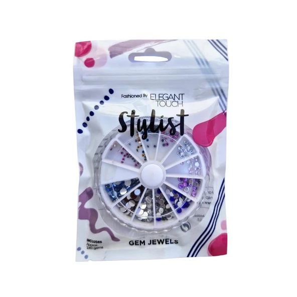Elegant Touch Nail Art Taş Seti – 12 Farklı Renk, 240 Adet ürün görseli 1
